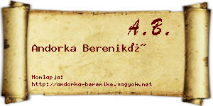 Andorka Bereniké névjegykártya